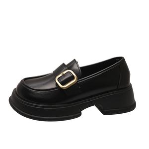 WUJI Лоферы женские глянцевые черные, матовые черные, коричневые матовые черные, цвет Matte Black