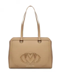 Сумка через плечо с крупным логотипом Love Moschino, бежевый