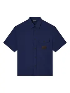 Рубашка с накладным карманом EMPORIO ARMANI, синий