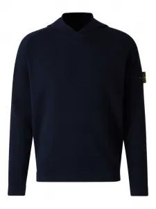 Худи с ребристыми манжетами Stone Island, синий