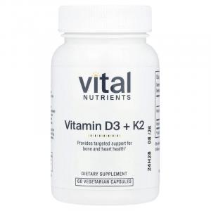 Vital Nutrients, K2-7 + D3, 60 вегетарианских капсул