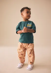 Брюки прямого кроя с застежкой-молнией Next, Orange Checkerboard