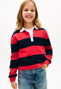 Полосатая трикотажная рубашка-поло для регби свободного кроя Tommy Hilfiger, Dark Night Navy/Red