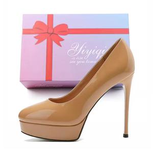 Take the Qin Тонкие каблуки на шпильке 12 см женские - телесный глянцевый 12 см (рекомендуется брать на размер больше для широкой или полной стопы)