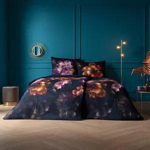 Постельное белье Estella Emilia 6331 605 темно-синее, интерлок-джерси Mako, 135 см x 200 см