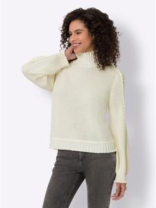 Свитер с воротником-стойкой цвета экрю Heine