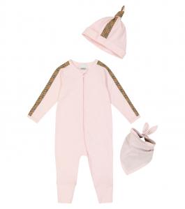 Комплект из хлопковой смеси Baby Burberry Check Burberry Kids, Alabaster Pink