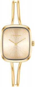 Женские часы Calvin Klein CK Adore из нержавеющей стали - корпус Tank 24 мм, регулируемый браслет, миниатюрный элегантный дизайн - подарок для нее, Gold Plated