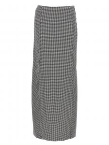 Длинная юбка в узор "гусиная лапка" THOM BROWNE, черный