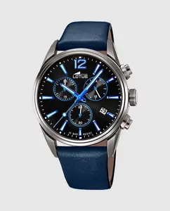 Мужские часы 18683/6 Chrono в синей коже LOTUS, синий