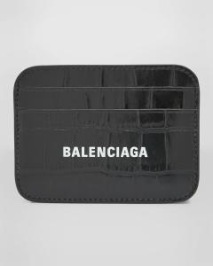 Визитница Cash Croc с тиснением Balenciaga, цвет 1090 Black/L White