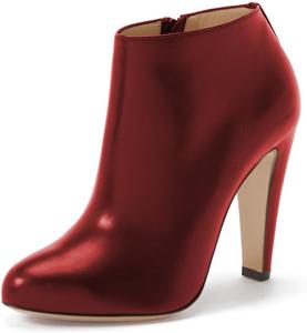 Женские ботильоны Pazzion с закрытым носком и боковой молнией, на массивном высоком каблуке, зимние короткие ботинки, стильные офисные обувь для поездок на работу, размеры 4-16 US, Red