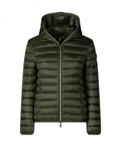 Зеленая стеганая куртка осень-зима 2025 Save The Duck, зеленый