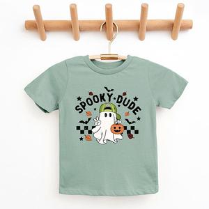 Футболка с принтом Spooky dude checkered ghost The Juniper Shop, Seafoam