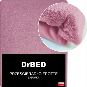 Простыня на резинке 90x200 махровая дышащая телесно-розовая польская DrBED