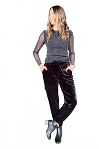 Бархатные брюки-джоггеры Velvet Rebel в черном цвете Sanctuary