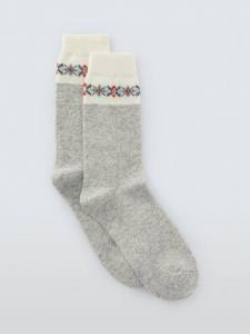 Носки Fairisle Tip из шерсти с кашемиром John Lewis, Grey