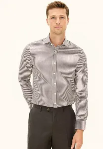 Рубашка в полоску с отрезанными краями Oscar Jacobson, Slate Brown