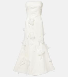 Свадебное платье миди с цветочной аппликацией Rotate, Egret