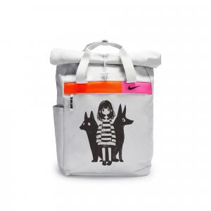 Nike Полиэстеровый граффити рюкзак повседневный унисекс светло-серебристый серый, Shadow Black Puppy