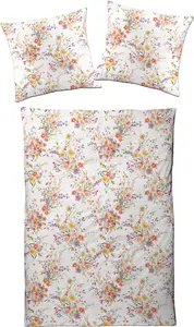 Комплект постельного белья Dream Castle, интерлок-джерси - Красочные летние цветы, 135 x 200 см, яркие летние цветы, светлый фон Traumschloss