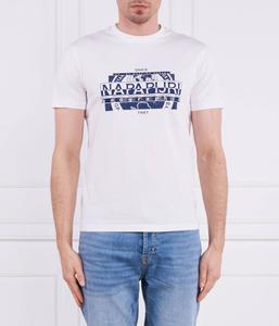 Футболка Napapijri S-manta Regular Fit, белый / фиолетово-синий