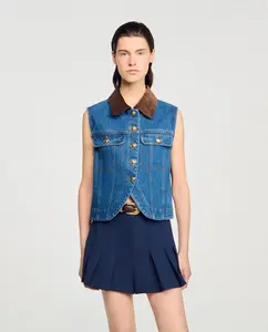 Женский джинсовый жилет Sandro, синий