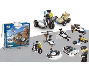 Строительные Блоки 161 Эл. ПОЛИЦИЯ, НАБОР ПОЛИЦИИ, Мотоцикл, Понтон, Автомобиль на разборку и разворот 8в1 Inna marka