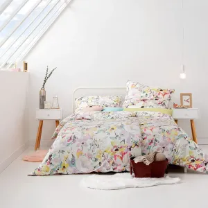 Постельное белье Mako-Satin 135x200 Melia Quince Flowers Watercolor Colorful 7884-705 Estella