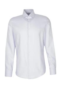 Элегантная классическая рубашка в деловом стиле приталенный крой длинный рукав воротник Кент Seidensticker, голубой