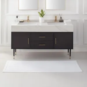 Текстурированный тканый хлопковый коврик для ванной с противоскользящей подкладкой Arkwright Home, белый