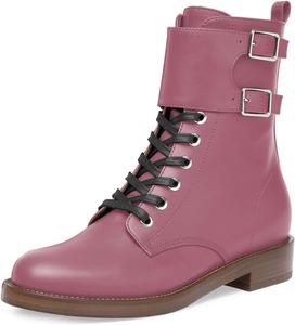 Женские ботильоны YDN с закрытым носком, низким каблуком и высокой щиколоткой, удобные зимние ботинки с боковой пряжкой, Pink