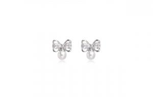 Серьги-гвоздики с жемчужным бантом из сплава для женщин Muyan, Bowknot Pearl Stud Earring