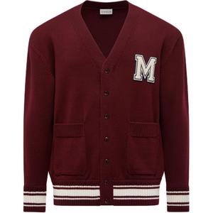 Кардиган с V-образным вырезом на пуговицах Moncler, красный