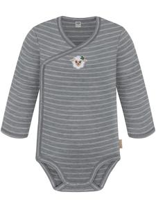 Normani Outdoor Sports Детский боди-халат с длинными рукавами из мериносовой шерсти "Kaitaia" в серую полоску