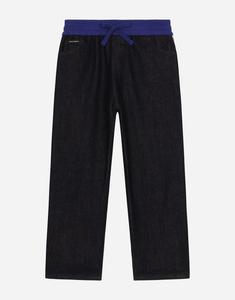 Джинсы из денима с пятью карманами и фирменной лентой Dolce&Gabbana, мультиколор