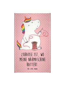 Mr. & Mrs. Panda Полотенце с изображением единорога и надписью, пастельно-красного цвета