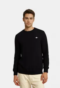 Джемпер с воротником из микротекстуры mit rundhals Gant, Schwarz