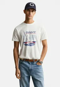 Футболка с графическим принтом Gant, Eggshell