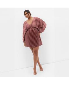 Женское платье Chloe с рукавами-гармошкой и складками CITY CHIC, Pink blush