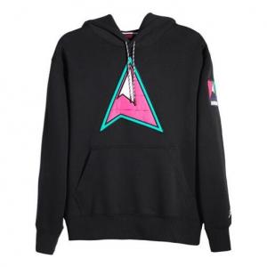 Толстовка с капюшоном зимняя флисовая повседневная с капюшоном для мужчин Air Jordan, черный