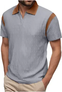 Мужская поло с коротким рукавом slim fit и цветным блоком