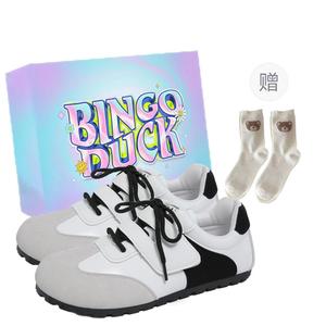 BINGO DUCK Амортизирующие противоскользящие дышащие низкие повседневные туфли женские белые, цвет White