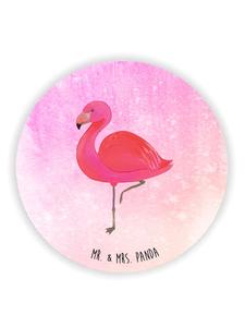 Mr. & Mrs. Panda Классический магнит с фламинго, без надписи, выполненный акварелью в розовых тонах