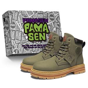 PAMASEN Короткие ботинки Мартин унисекс в коробке Арми Грин с подвеской, цвет Army Green (Pendant Style)