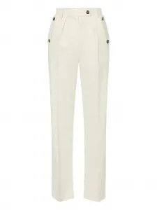 Брюки с логотипом на пуговице Elisabetta Franchi, нейтральный