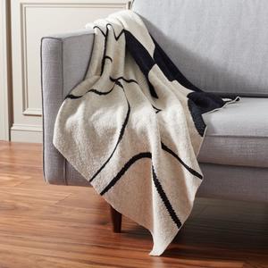 Плед Safavieh Cleon, 50x60 см, черный / слоновая кость