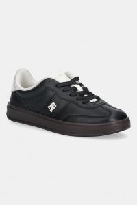 Кроссовки TH HERITAGE SNEAKER SHINY из блестящей кожи Tommy Hilfiger, черный