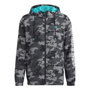 Куртка Men's adidas neo Camouflage Alphabet Stripe Woven Athleisure Casual Sports Hooded Jacket Black, мультиколор