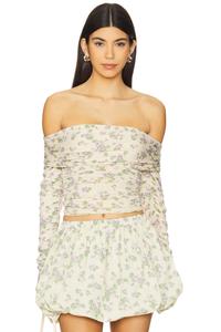 Топ с открытыми плечами и запахом Swf, garden affair